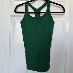 Lululemon Green Ebb to Street Ribbed Tank Top. Size 4. Built in bra.